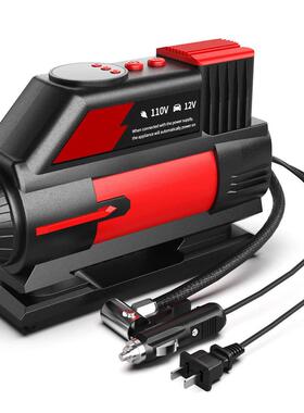 AC/DC汽车充气泵110-230V打气泵12V双电源气泵电动泵双气缸