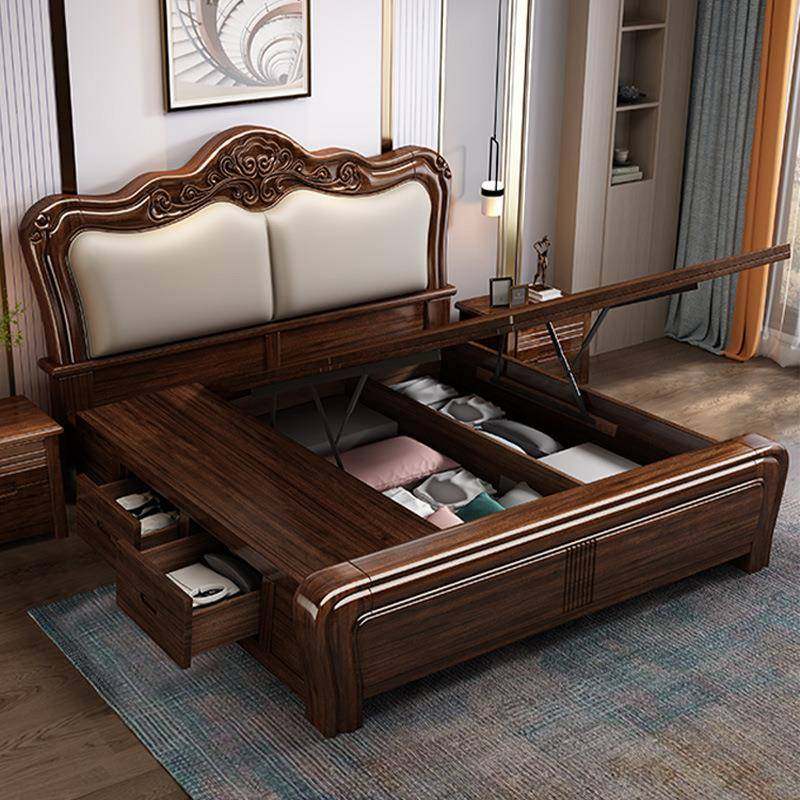 美式双人床180x200带床垫主卧高端大气胡桃木储物床工厂直销床铺,节庆用品/礼品,新娘配件,淘宝优惠券,粉丝福利购,淘宝优惠卷