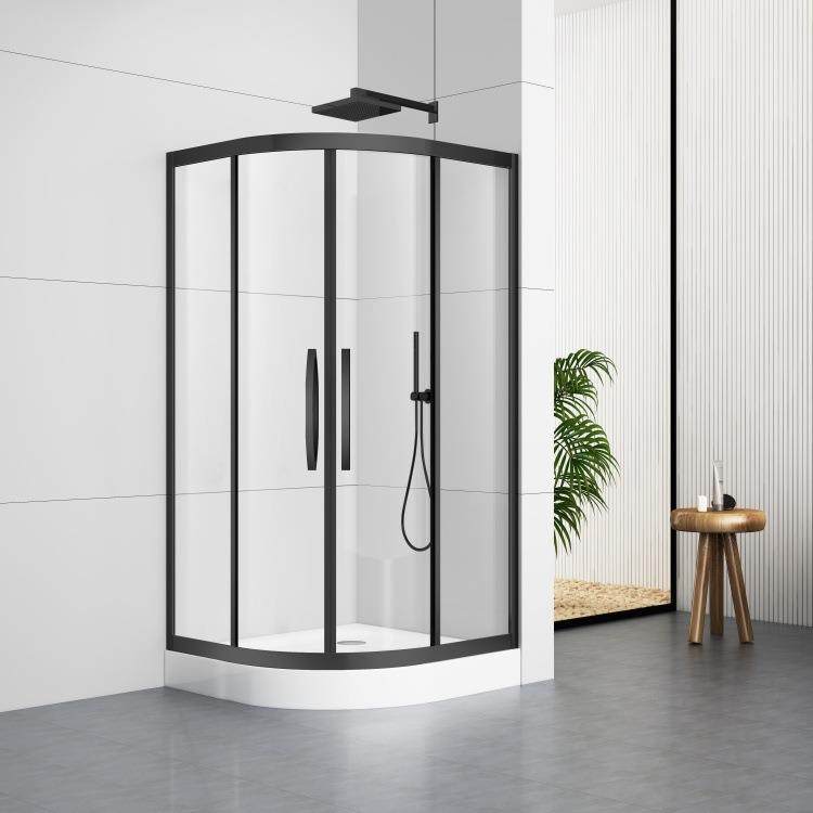直销304不锈钢淋浴房卫生间角落钢化玻璃开门沐浴房带底座