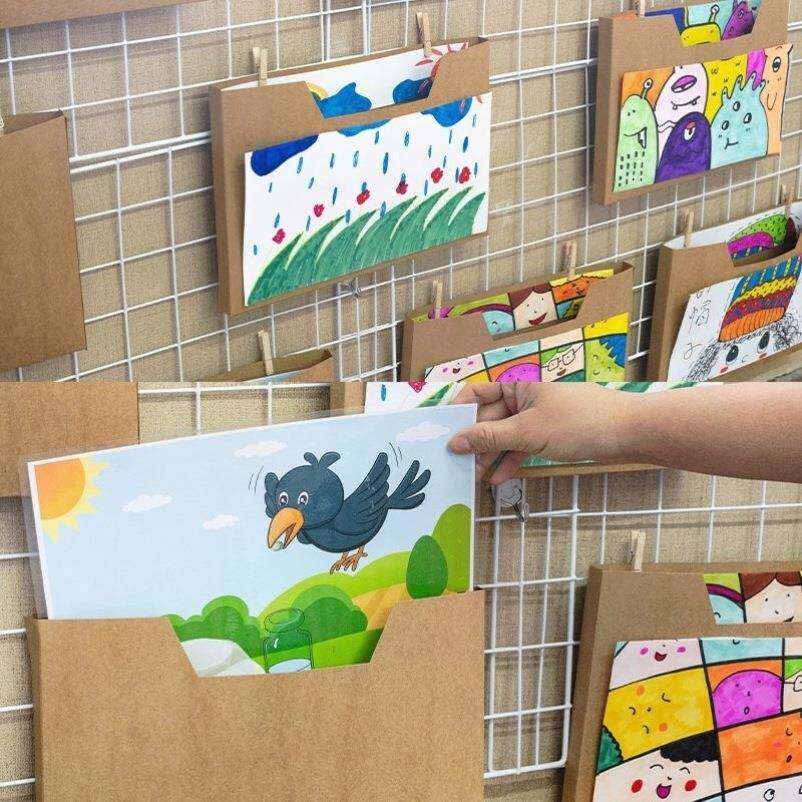 幼儿园美术美工区环创材料作品收纳盒展示故事墙面教室走廊装饰