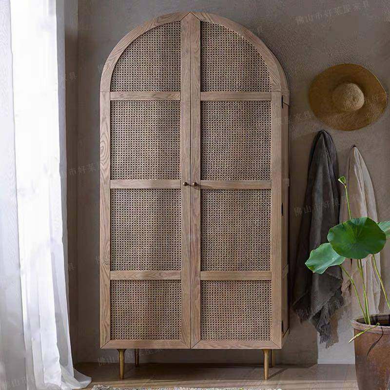北欧民宿白蜡木实木衣柜衣橱卧室藤编储物柜收纳简约双门单门抽屉,农用物资,其他肥料,淘宝优惠券,粉丝福利购,淘宝优惠卷