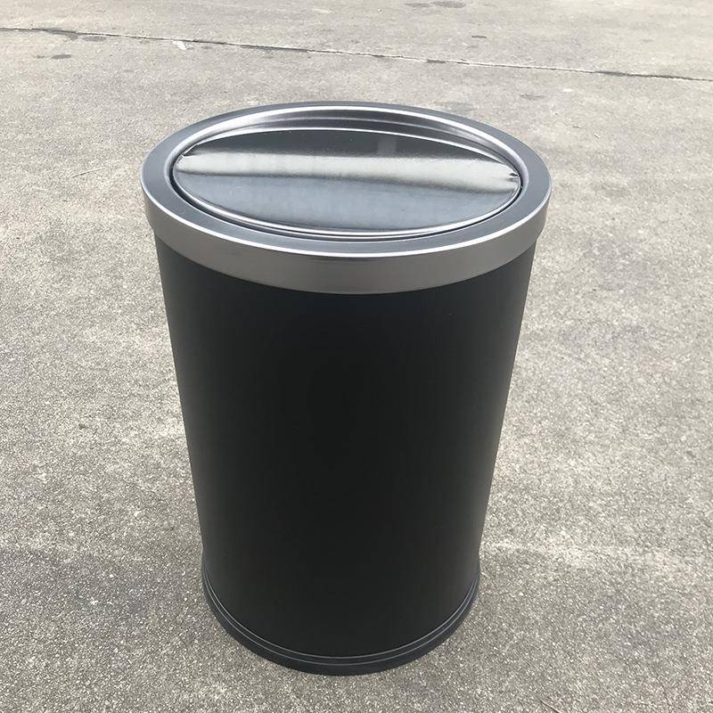 小号翻盖黑色垃圾桶房间桶GPX-205A客厅酒店房间时尚垃圾桶