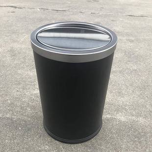小号翻盖黑色垃圾桶房间桶GPX 垃圾桶 205A客厅酒店房间时尚