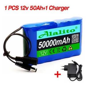 新型便携式超12V50000mAh可充电锂离子电池容量DC12.6V30ah闭