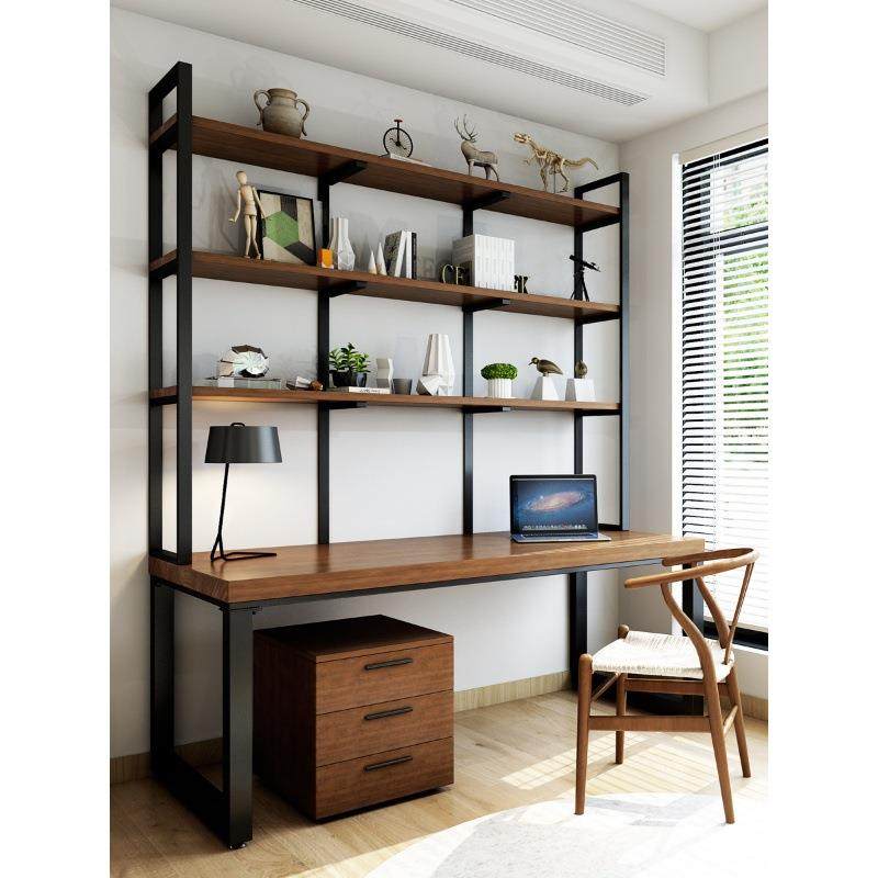 loft台式电脑桌实木双人家用写字办公桌卧室简约书桌一体书架组合,纺织面料/辅料/配套,纺织机械配件,淘宝优惠券,粉丝福利购,淘宝优惠卷