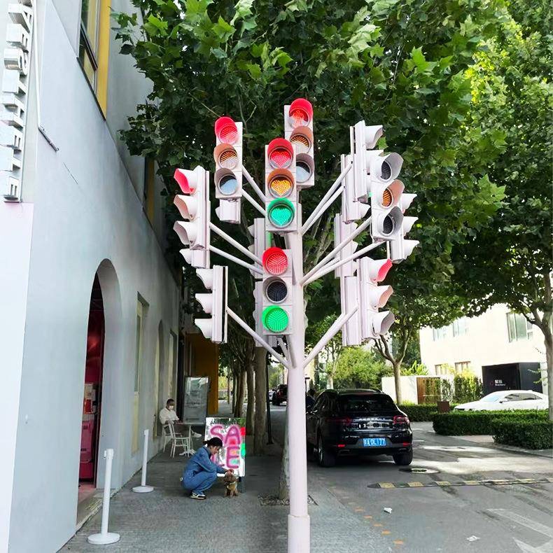 LED心形创意信号灯情侣互动打卡留念拍照打卡浪漫红绿灯网红点