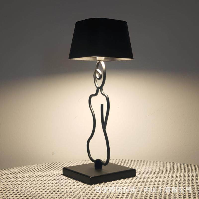 新款简约美式北欧创意充电触摸装饰氛围复古暖光卧室床头台灯