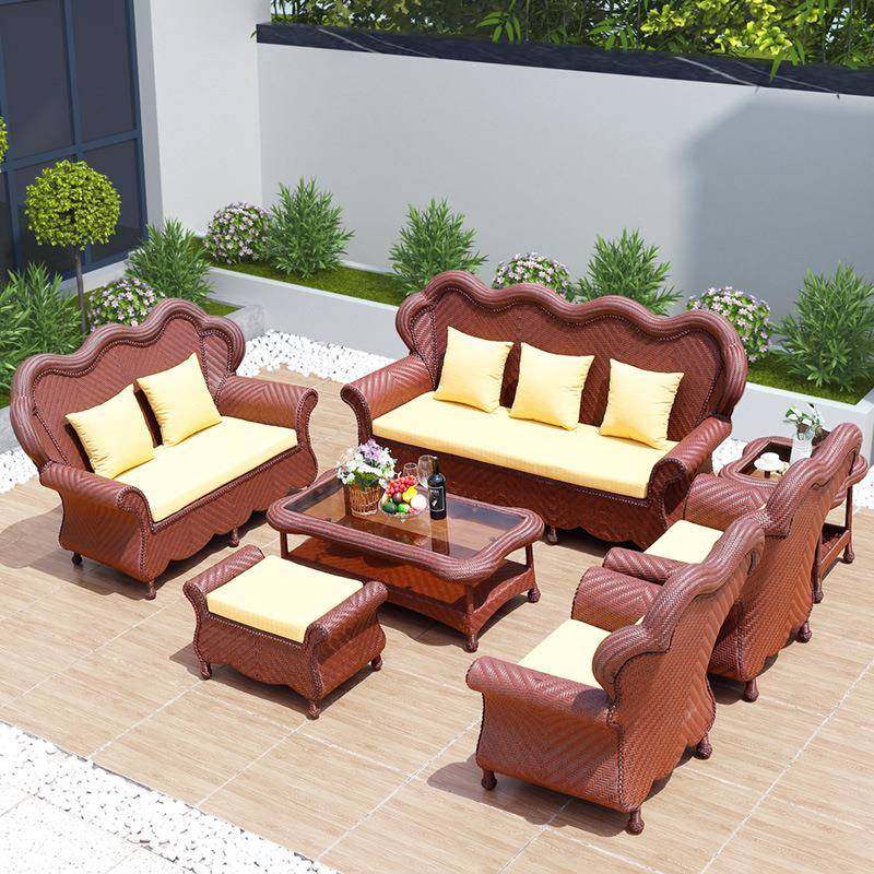 户外藤沙发庭院别墅阳台藤椅茶几家具防晒藤编休闲阳光房花园家具,农用物资,其他肥料,淘宝优惠券,粉丝福利购,淘宝优惠卷