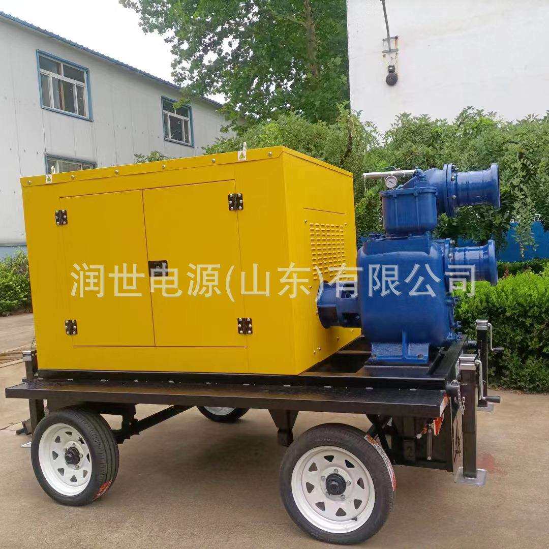 柴油清水泵机组移动式拖车水泵机组抗洪救灾柴油机自吸抽水泵