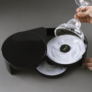 调酒师三层酒杯沾边酒吧盐边盒糖边盒玛格丽特鸡尾酒酒具全套专业