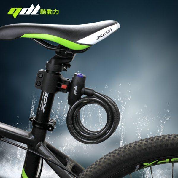 骑动力自行车钢丝锁 防盗钢缆锁链圈锁软锁挂式条形锁 单车锁