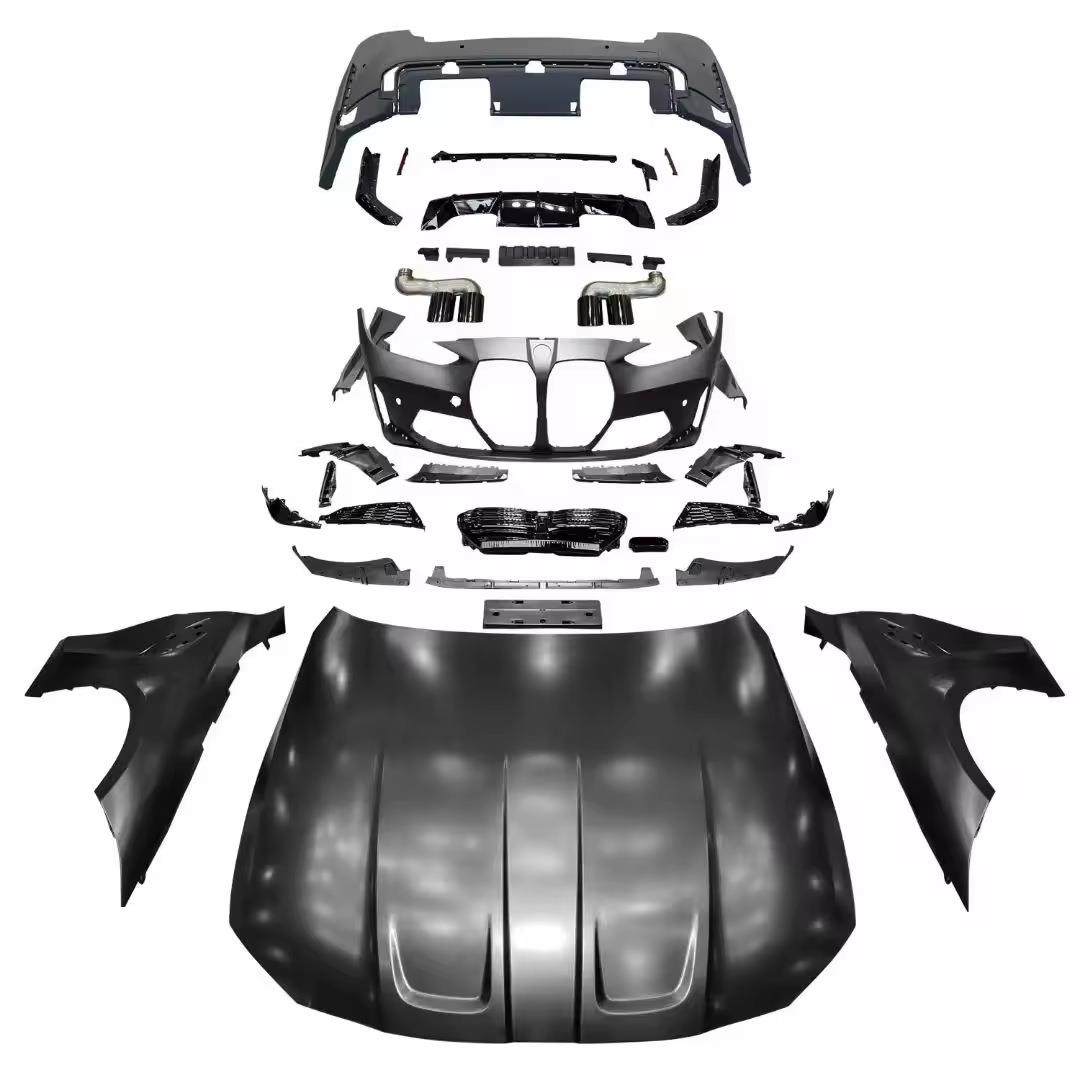 适用于新宝马4系包围G22G23改装M4款前后杠总成机盖叶子板大包围