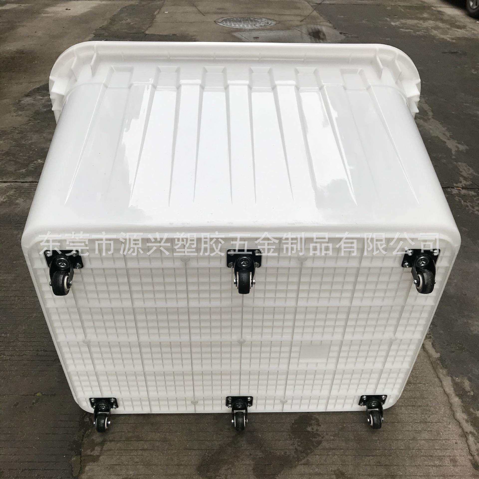 加厚超大号带6个脚轮储物箱胶筐600升服装玩具厂手推运输周转箱子
