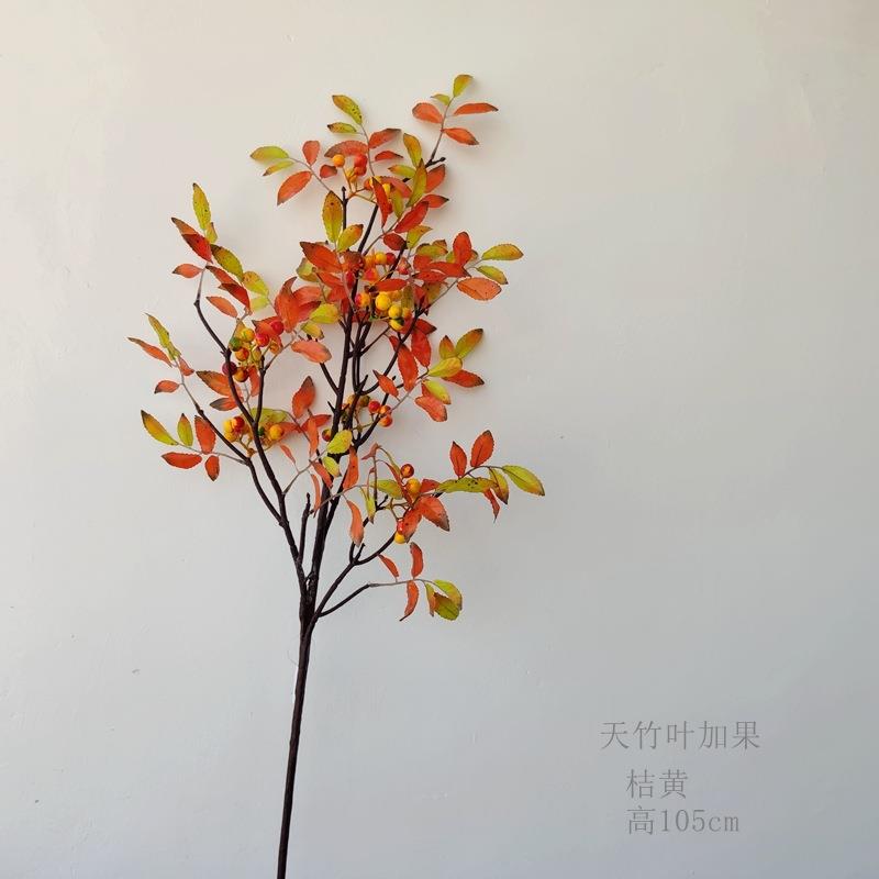 天竹叶秋桔假叶子植物树叶中式植物植物枫叶单只/束假花风花植物