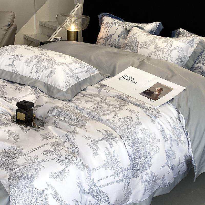 A类母婴级冰丝四件套水洗真丝被套天丝床单三件套夏凉被床上用品