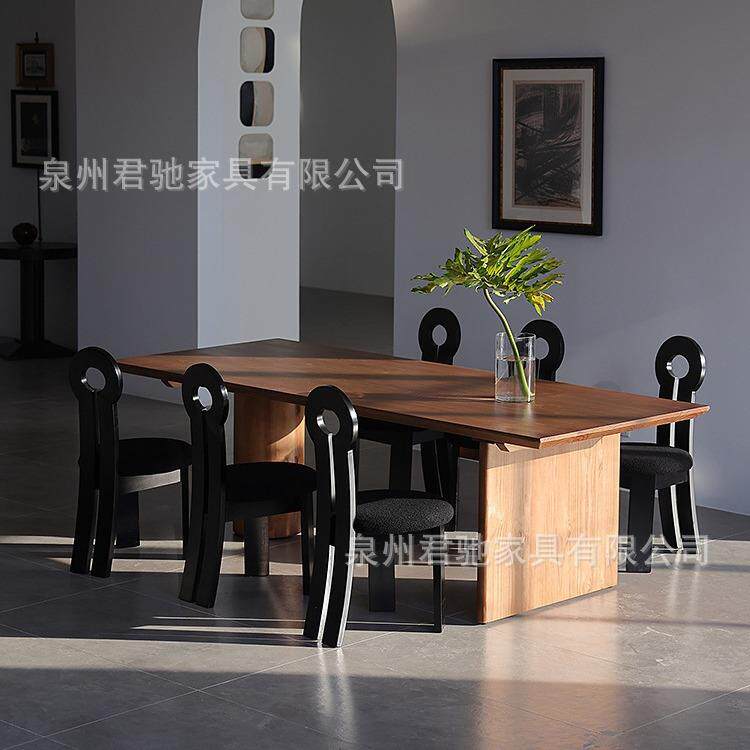 中古实木餐桌椅组合客厅长桌极简设计师办公桌民宿休闲接待桌岛台