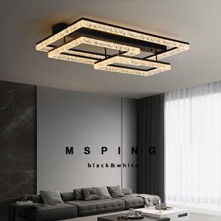 意式极简高档主灯客厅吸顶灯现代简约大气高端冰裂纹客厅超亮主灯