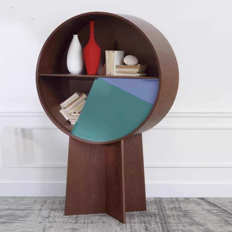 北欧烤漆书柜书架网红艺术玄关装饰柜简约现代储物柜大师设计案台