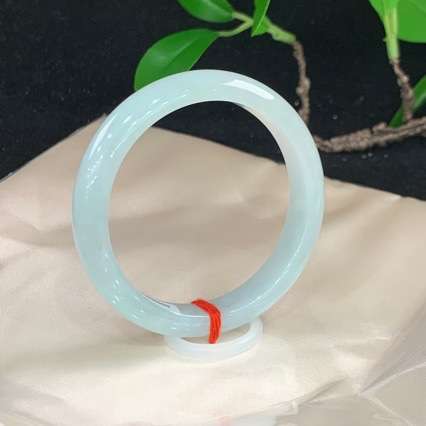 3439缅甸天然A货翡翠玉镯子正圈57-12-8.1