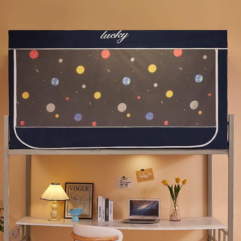 跨境款学生宿舍床帘蚊帐支架一体式寝室单人上铺下铺窗帘遮光床幔