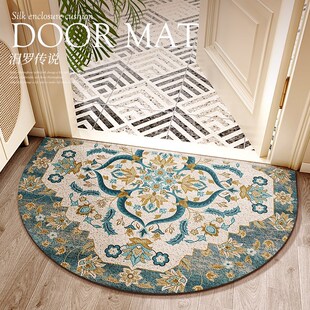 美式进门门口地垫丝圈可自由裁剪欧式入户门垫脚垫半圆形外面地毯