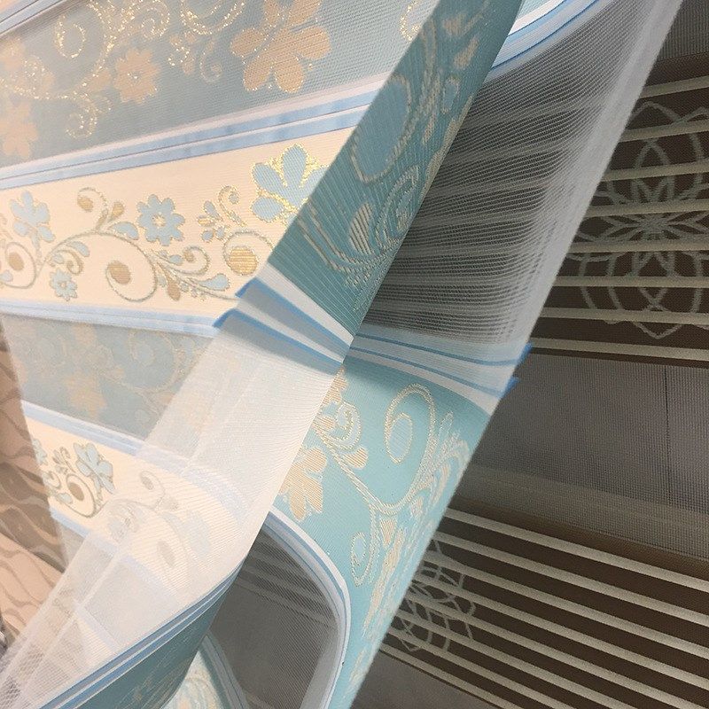新款金丝提花防水柔纱帘加厚厨房防油污卷帘双层卫生间防霉百叶窗