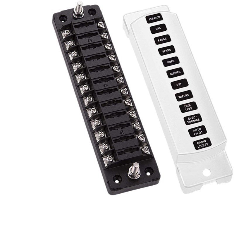 汽车房车通用改装 保险丝座 直排12路正负极 保险丝盒 12V32V