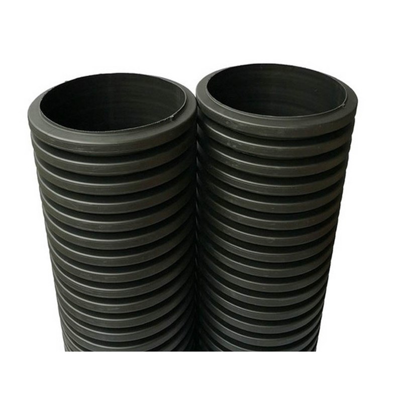 HDPE双壁波纹管DN500 黑色pe波纹管下水管河南波纹管厂家现货