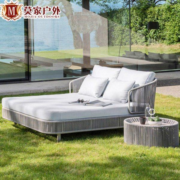 莫家户外大躺床庭院泳池休闲躺椅绳编双人床别墅晒太阳藤编室外床,住宅家具,户外沙发,淘宝优惠券,粉丝福利购,淘宝优惠卷