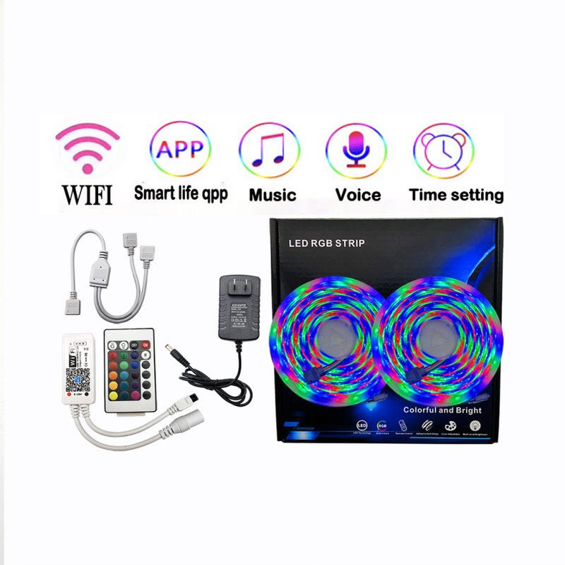 2835彩色LED灯带遥控灯条低压12V跑马流水KTV户外七彩闪灯带WIF