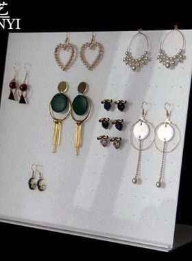 亚克力塑料耳钉板黑白色耳钉展示板首饰架道具饰品架耳钉架定制