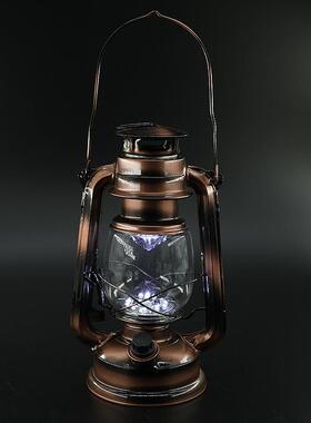 仿古煤油灯复古煤油灯led黑色圣诞装饰灯家居装饰手提暖光马灯