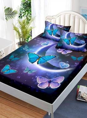 ebay三件套床笠蝴蝶外贸床垫保护套防尘床罩床套