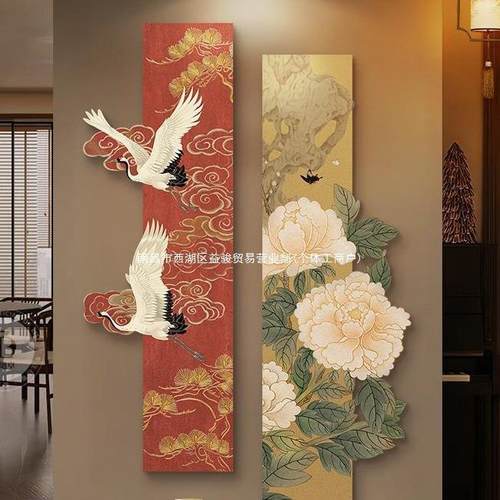 寓意好新中式复古入户进门玄关装饰画高级感中古风走廊过道墙挂画