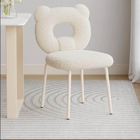 奶油风餐椅轻奢高级感网红餐桌椅子家用法式简约现代梳妆凳子靠背