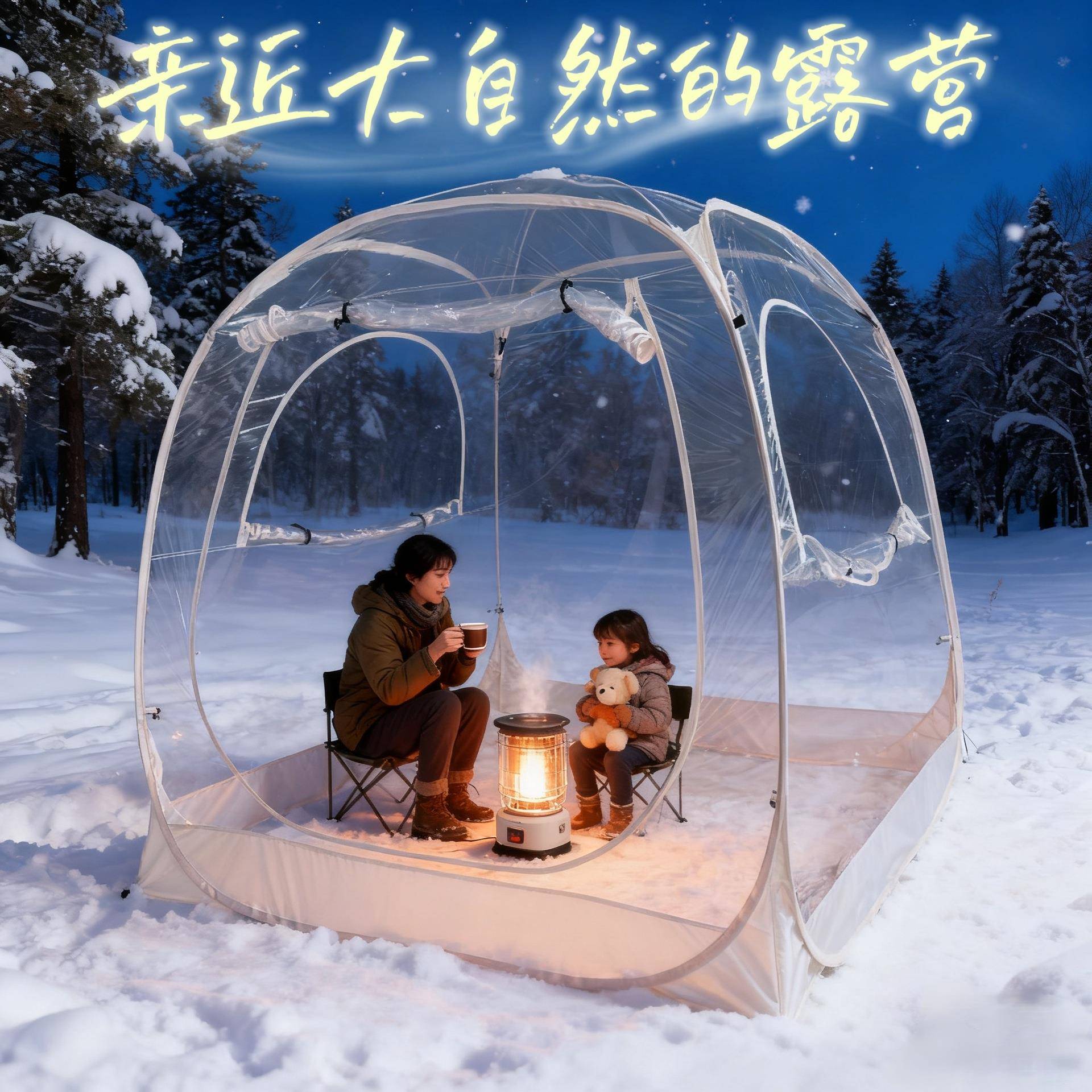 户外星空帐蓬网红透明泡泡屋便携速开冬季防风保暖庭院帐