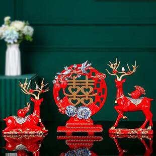 新款摆件鹿三件套家居电视柜玄关摆件装饰品乔迁之礼结婚送礼佳品