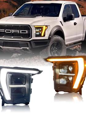 适用于21-23款福特猛禽F150大灯总成改装LED日行灯LED透镜大灯