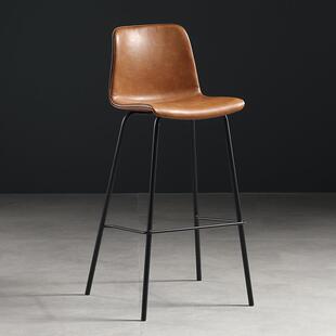 现代时尚酒吧靠背吧椅北欧家用铁艺高脚凳网红拍照椅子简约吧台椅