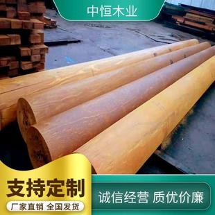 菠萝格园林古建料菠萝格车圆木小圆柱菠萝格木地板木扶手栏杆