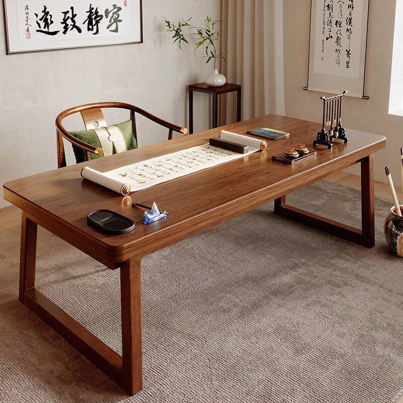 书桌书法桌子书画桌家用双人实木大长桌辅导班绘画课桌毛笔写字台