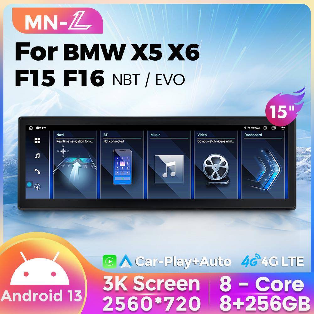 适用宝马X5F15X6F16NBTEVO15寸原车屏幕升级大屏安卓导航仪