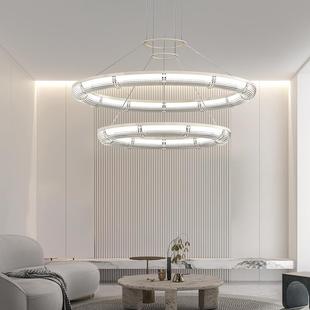 客厅吊灯现代简约风餐厅灯具圆形创意个性大气款北欧主卧室书房灯