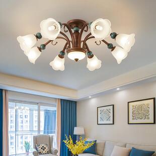 美式乡村客厅吊灯大厅吸顶灯复古餐厅卧室铁艺灯法式2025简约主灯