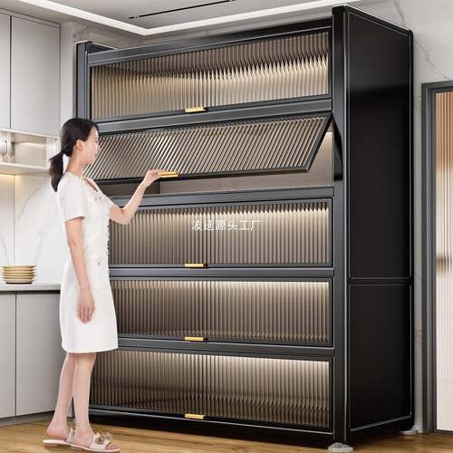 波柔厨房置物架落地多层家用收纳柜子多功能碗餐