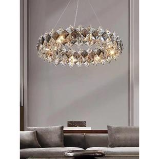 轻奢客厅主灯水晶吊灯高档大气圆形卧室北欧简约家用大气餐厅灯具