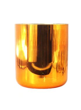 内镀银外橙色水晶歌唱碗音乐钵打击乐器瑜伽静心减压颂钵