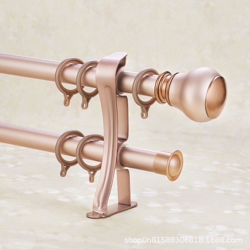 加厚铝合金窗帘杆简约窗帘杆窗帘轨道单杆双杆客厅窗帘杆