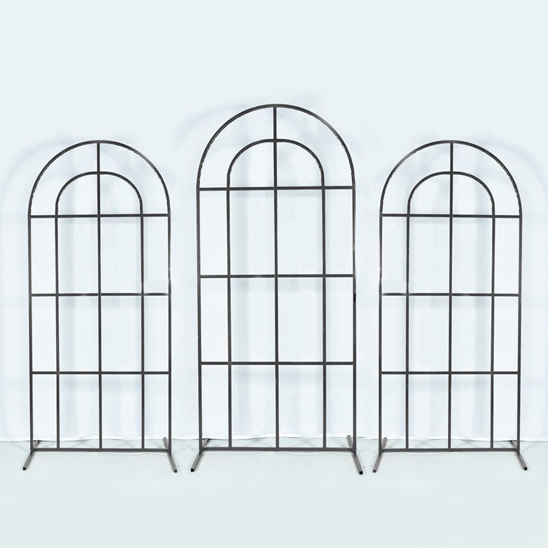 花田喜事森系户外婚礼花架婚庆舞台场景布置背景装饰铁艺拱形屏风