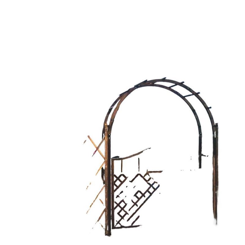 室外花架防腐木拱门爬藤架户外装饰花园弧形门栅栏围栏庭院葡萄架